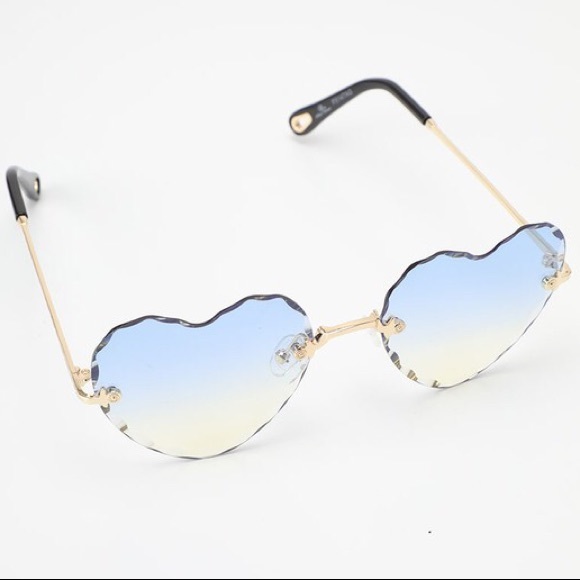 NEW Rimless Beveled Heart Shape Crystal Sunglasses - Picture 4 of 12